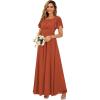 imageEverPretty Womens Classic Round Neck Short Sleeves Chiffon Floor Length Bridesmaid Dress 01840PHBurnt Orange
