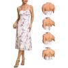 imageEverPretty Womens Sexy Spaghetti Straps Pleated Floral Midi Wedding Guest Dresses 02416Light Purple Print