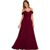 imageEverPretty Womens V Neck Pleated Sleeveless Chiffon Floor Length A Line Bridesmaid Dresses 02354Burgundy