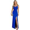 imageEverPretty Womens V Neck Stretchy Glitter Bodycon Ball Gowns Sleeveless High Split Formal Evening Dresses 01888Sapphire Blue