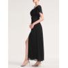 imageEverPretty Womens Cap Sleeves Mother of The Bride Dresses Rhinestone Chiffon Maxi Formal Evening Dresses 02400Black
