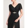 imageEverPretty Womens Cap Sleeves Mother of The Bride Dresses Rhinestone Chiffon Maxi Formal Evening Dresses 02400Black