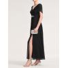 imageEverPretty Womens Cap Sleeves Mother of The Bride Dresses Rhinestone Chiffon Maxi Formal Evening Dresses 02400Black