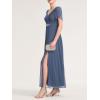 imageEverPretty Womens Cap Sleeves Mother of The Bride Dresses Rhinestone Chiffon Maxi Formal Evening Dresses 02400Dusty Blue