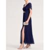 imageEverPretty Womens Cap Sleeves Mother of The Bride Dresses Rhinestone Chiffon Maxi Formal Evening Dresses 02400Navy Blue