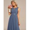 imageEverPretty Womens Crew Neck Sleeveless A Line Hollow Out Sequin Maxi Fromal Dress 01955Dusty Blue