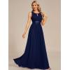 imageEverPretty Womens Crew Neck Sleeveless A Line Hollow Out Sequin Maxi Fromal Dress 01955Navy Blue