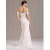 imageEverPretty Womens Elegant Memaid Off Shoulder Strapless Sweep Train Bridal Gowns 00117White