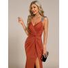 imageEverPretty Womens Glitter Evening Dresses Womens V Neck Stretchy High Slit Sequin Shoulder Strap Formal Gowns 01888Burnt Orange