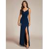 imageEverPretty Womens Glitter Evening Dresses Womens V Neck Stretchy High Slit Sequin Shoulder Strap Formal Gowns 01888Navy Blue