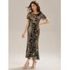 imageEverPretty Womens Gorgeous Round Neck Sequin Embroidered Short Sleeve Maxi Mermaid Formal Evening Dresses 02387Black Gold