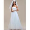 imageEverPretty Womens Lace Bridal Gown Strapless Tulle A Line FloorLength Wedding Dress for Bride 01775PHWhite