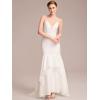 imageEverPretty Womens Mermaid Deep V Neck Sleeveless Fishtail Sweep Train Wedding Dresses for Bride 00177White
