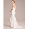 imageEverPretty Womens Mermaid Deep V Neck Sleeveless Fishtail Sweep Train Wedding Dresses for Bride 00177White