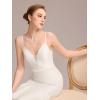 imageEverPretty Womens Mermaid Deep V Neck Sleeveless Fishtail Sweep Train Wedding Dresses for Bride 00177White