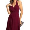 imageEverPretty Womens Sexy Halter HiLo Homecoming Dresses Chiffon A Line Wedding Guest DressBurgundy