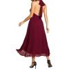 imageEverPretty Womens Sexy Halter HiLo Homecoming Dresses Chiffon A Line Wedding Guest DressBurgundy