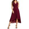 imageEverPretty Womens Sexy Halter HiLo Homecoming Dresses Chiffon A Line Wedding Guest DressBurgundy
