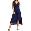 imageEverPretty Womens Sexy Halter HiLo Homecoming Dresses Chiffon A Line Wedding Guest DressNavy Blue