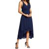 imageEverPretty Womens Sexy Halter HiLo Homecoming Dresses Chiffon A Line Wedding Guest DressNavy Blue