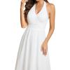 imageEverPretty Womens Sexy Halter HiLo Homecoming Dresses Chiffon A Line Wedding Guest DressWhite