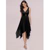 imageEverPretty Womens Sexy V Neck Empire Waist Sleeveless Lace Chiffon HiLo Cocktail Dress 00207PHBlack