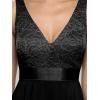 imageEverPretty Womens Sexy V Neck Empire Waist Sleeveless Lace Chiffon HiLo Cocktail Dress 00207PHBlack
