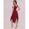 imageEverPretty Womens Sexy V Neck Empire Waist Sleeveless Lace Chiffon HiLo Cocktail Dress 00207PHBurgundy