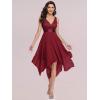 imageEverPretty Womens Sexy V Neck Empire Waist Sleeveless Lace Chiffon HiLo Cocktail Dress 00207PHBurgundy
