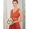 imageEverPretty Womens Sexy V Neck Empire Waist Sleeveless Lace Chiffon HiLo Cocktail Dress 00207PHBurnt Orange