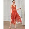 imageEverPretty Womens Sexy V Neck Empire Waist Sleeveless Lace Chiffon HiLo Cocktail Dress 00207PHBurnt Orange