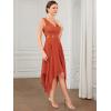 imageEverPretty Womens Sexy V Neck Empire Waist Sleeveless Lace Chiffon HiLo Cocktail Dress 00207PHBurnt Orange