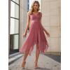 imageEverPretty Womens Sexy V Neck Empire Waist Sleeveless Lace Chiffon HiLo Cocktail Dress 00207PHCameo Brown