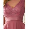 imageEverPretty Womens Sexy V Neck Empire Waist Sleeveless Lace Chiffon HiLo Cocktail Dress 00207PHCameo Brown