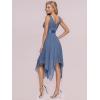 imageEverPretty Womens Sexy V Neck Empire Waist Sleeveless Lace Chiffon HiLo Cocktail Dress 00207PHDusty Blue