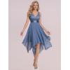 imageEverPretty Womens Sexy V Neck Empire Waist Sleeveless Lace Chiffon HiLo Cocktail Dress 00207PHDusty Blue