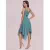 imageEverPretty Womens Sexy V Neck Empire Waist Sleeveless Lace Chiffon HiLo Cocktail Dress 00207PHLight Teal
