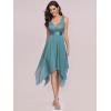 imageEverPretty Womens Sexy V Neck Empire Waist Sleeveless Lace Chiffon HiLo Cocktail Dress 00207PHLight Teal