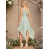 imageEverPretty Womens Sexy V Neck Empire Waist Sleeveless Lace Chiffon HiLo Cocktail Dress 00207PHMint Green
