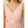 imageEverPretty Womens Sexy V Neck Empire Waist Sleeveless Lace Chiffon HiLo Cocktail Dress 00207PHPink