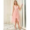 imageEverPretty Womens Sexy V Neck Empire Waist Sleeveless Lace Chiffon HiLo Cocktail Dress 00207PHPink