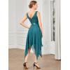imageEverPretty Womens Sexy V Neck Empire Waist Sleeveless Lace Chiffon HiLo Cocktail Dress 00207PHTeal