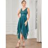 imageEverPretty Womens Sexy V Neck Empire Waist Sleeveless Lace Chiffon HiLo Cocktail Dress 00207PHTeal