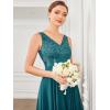 imageEverPretty Womens Sexy V Neck Empire Waist Sleeveless Lace Chiffon HiLo Cocktail Dress 00207PHTeal