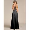 imageEverPretty Womens Sexy V Neck Satin Sleeveless MultiWay Backless ALine Convertible Bridesmaid Dress 02692Black