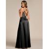 imageEverPretty Womens Sexy V Neck Satin Sleeveless MultiWay Backless ALine Convertible Bridesmaid Dress 02692Black
