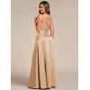 imageEverPretty Womens Sexy V Neck Satin Sleeveless MultiWay Backless ALine Convertible Bridesmaid Dress 02692Champagne