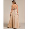 imageEverPretty Womens Sexy V Neck Satin Sleeveless MultiWay Backless ALine Convertible Bridesmaid Dress 02692Champagne