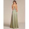 imageEverPretty Womens Sexy V Neck Satin Sleeveless MultiWay Backless ALine Convertible Bridesmaid Dress 02692Sage Green