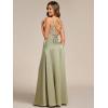 imageEverPretty Womens Sexy V Neck Satin Sleeveless MultiWay Backless ALine Convertible Bridesmaid Dress 02692Sage Green